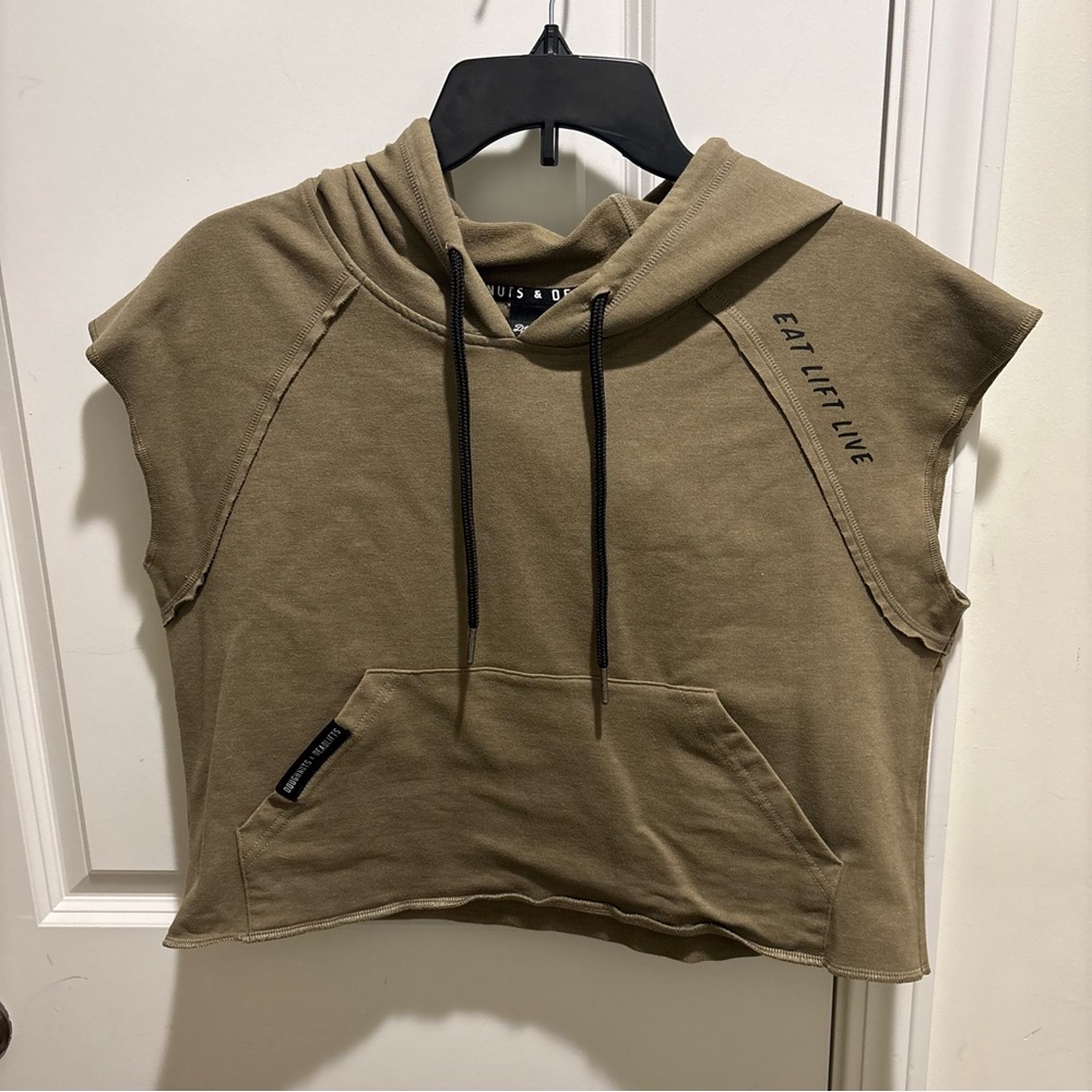 Doughnuts & Deadlifts Cropped Workout Lifting Muscle Hoddie